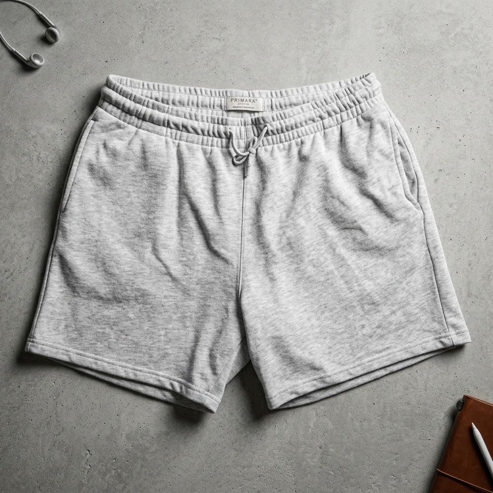 Primark Men's L Grey Sweatshorts Cozycore Y2K Skater Baggy Loungewear